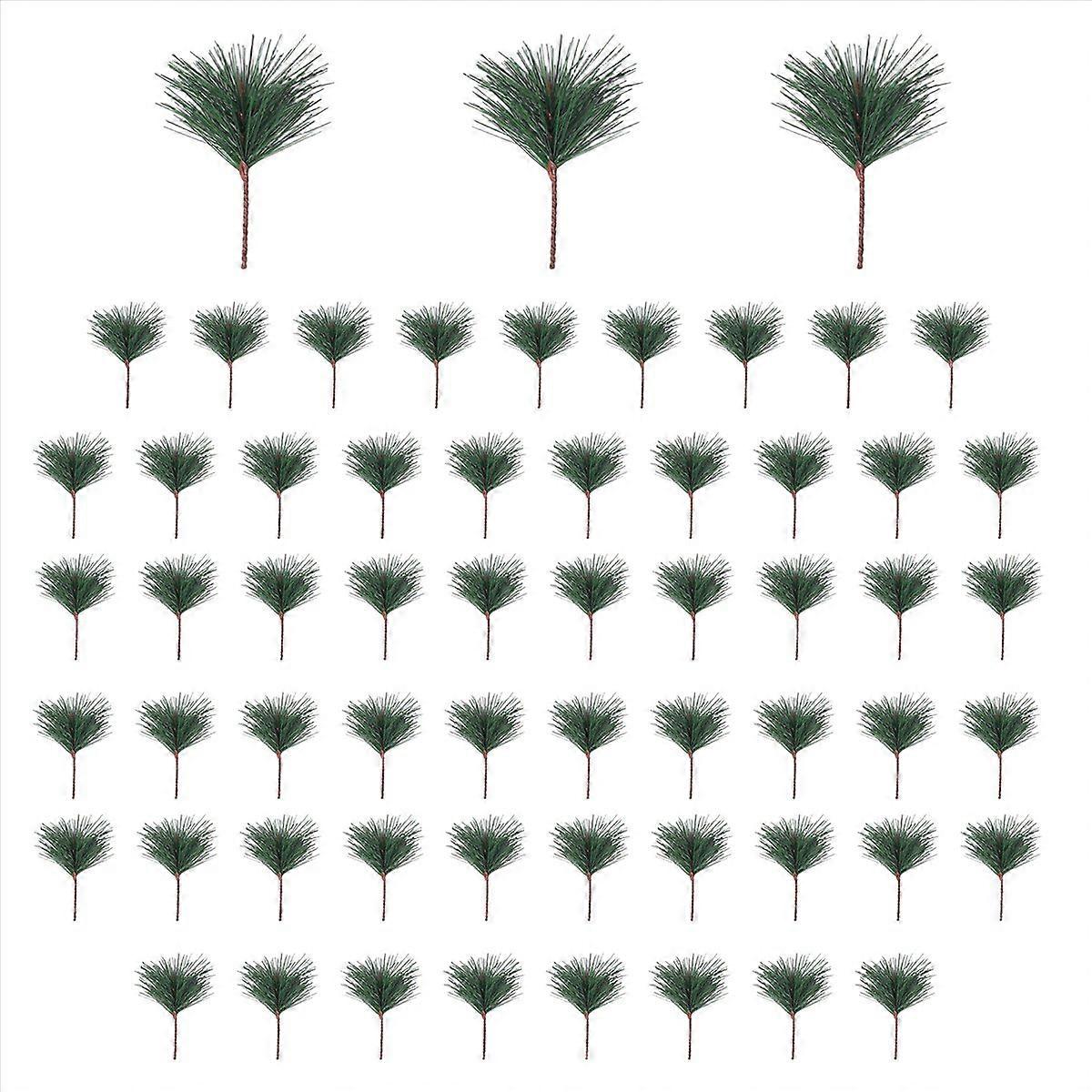 60 PC Artificial Green Pine Needles Branches-Small Pine Twigs Stems