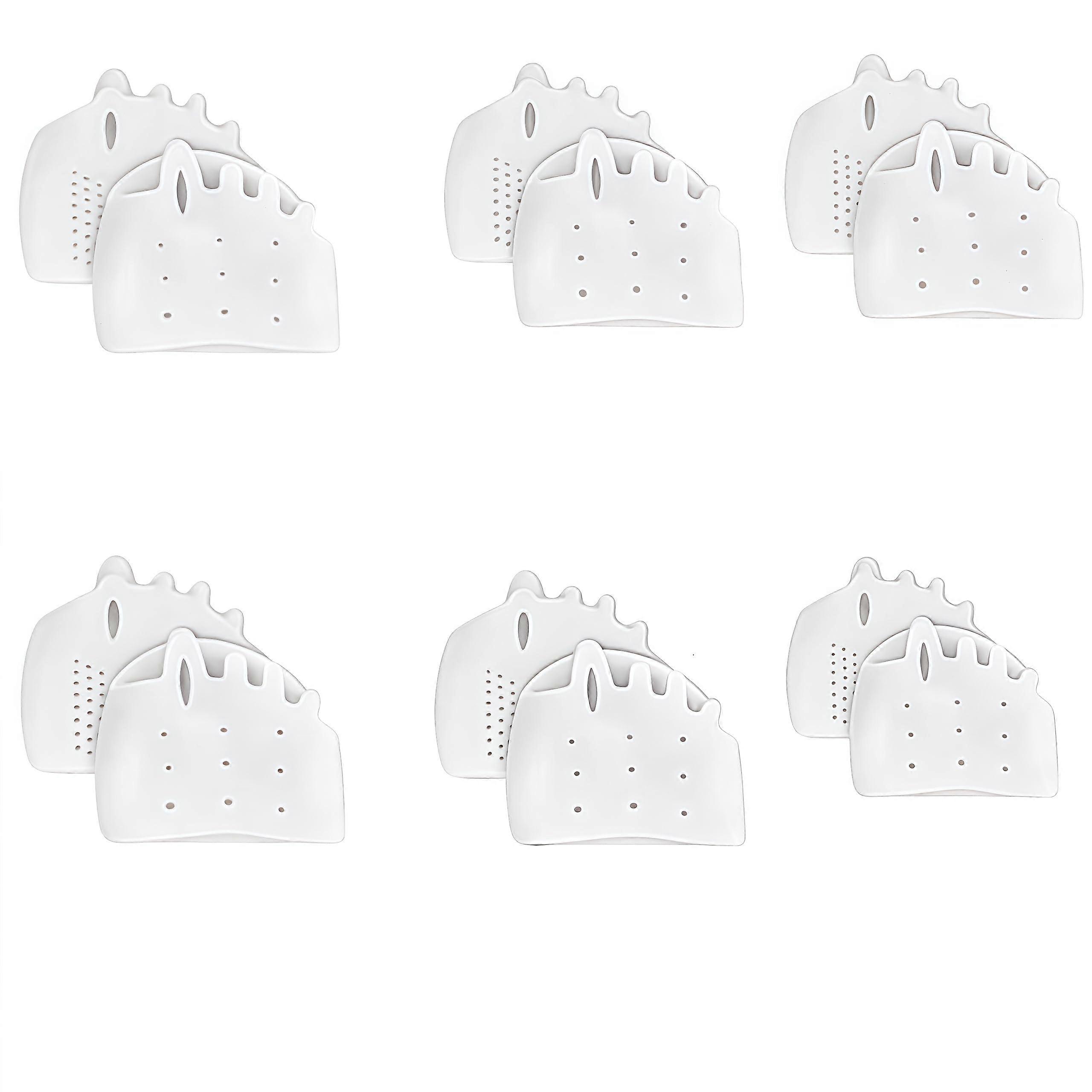 6 Pairs Soft SEBS Toe Separators for Overlapping Toes, Ergonomic Alignment, Skin Color