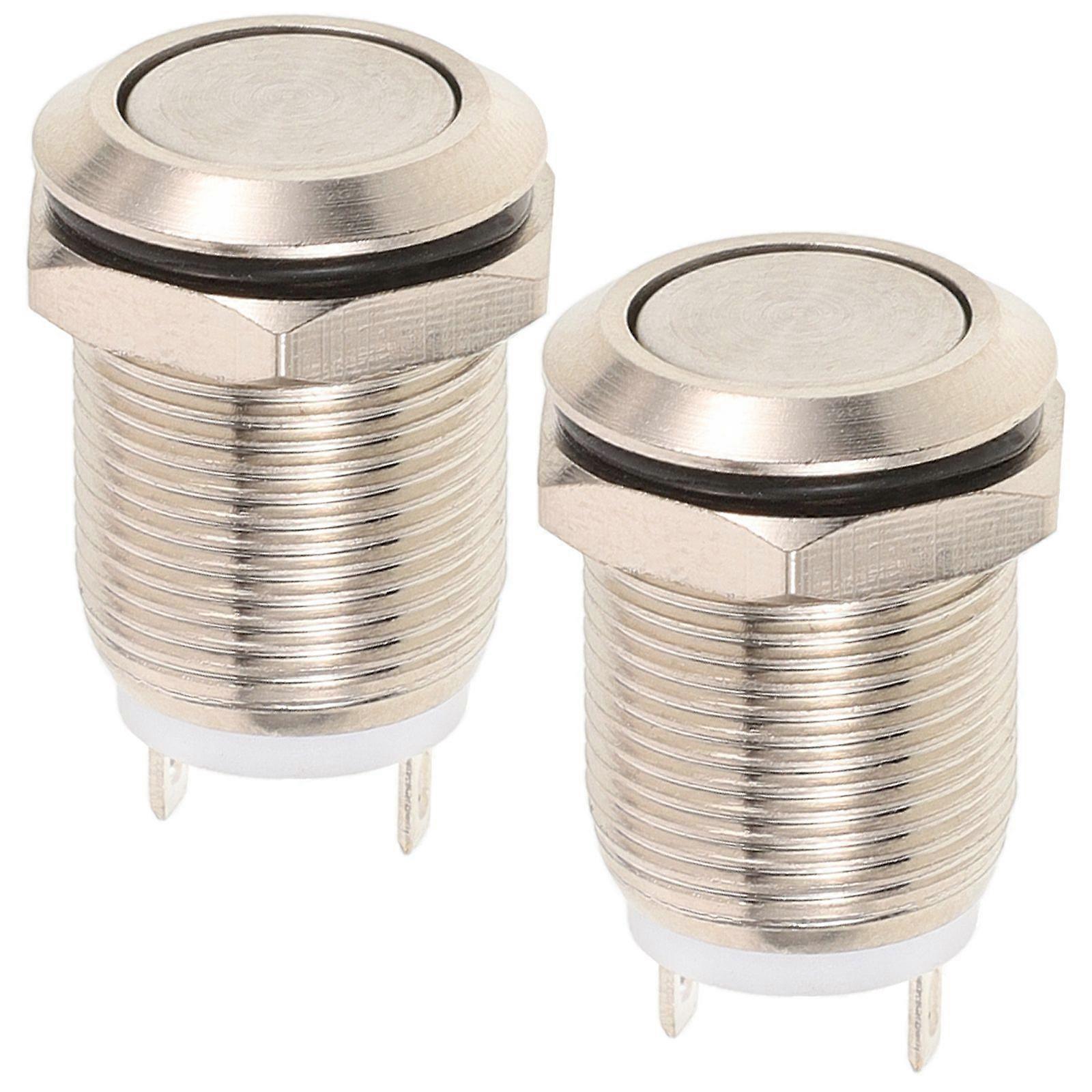 2pcs Doorbell Button Lighted Panel Mount Push Button Round Chime Button Supply