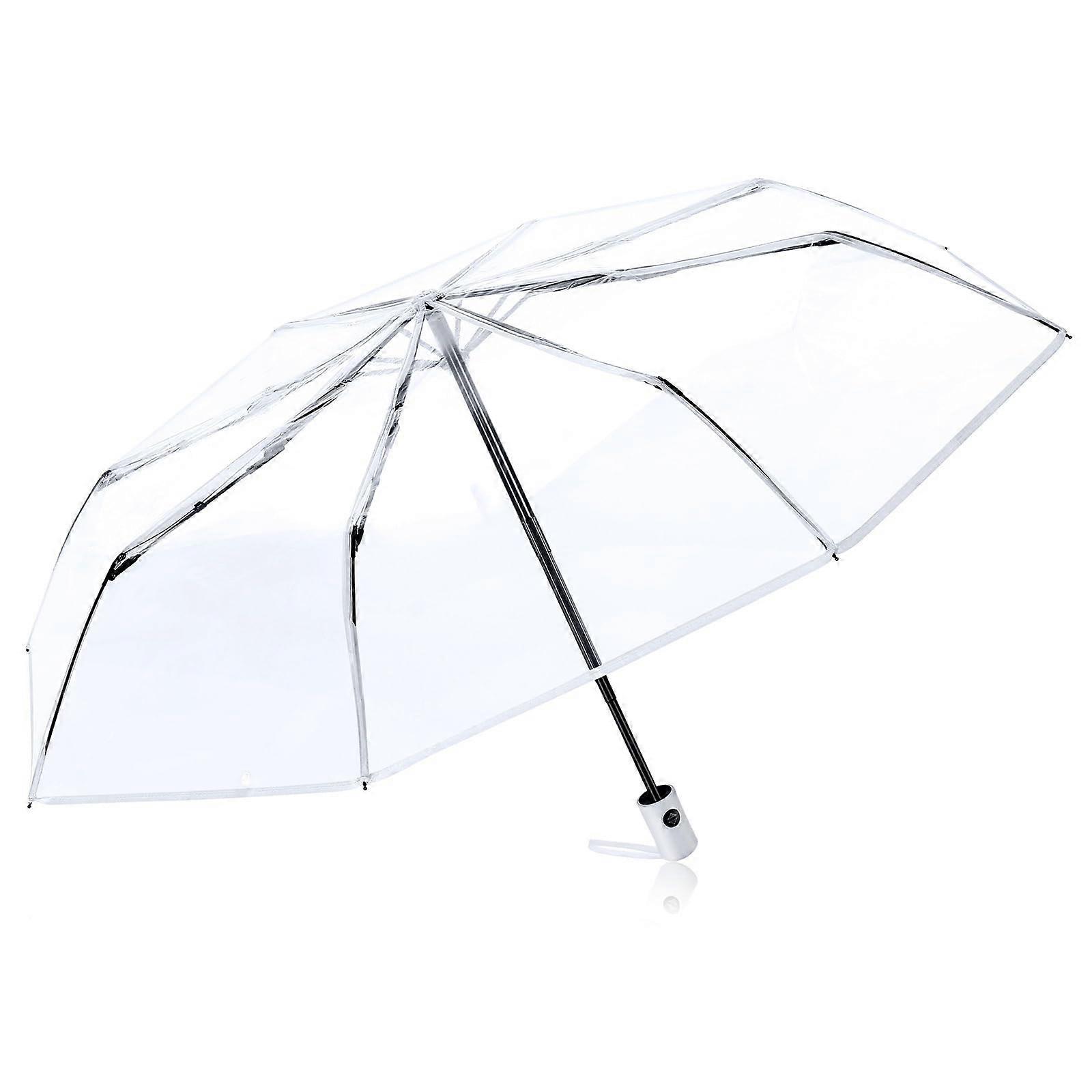 Compact Travel Umbrella Clear Automatic Folding Windproof Design for Reliable Rain Protection