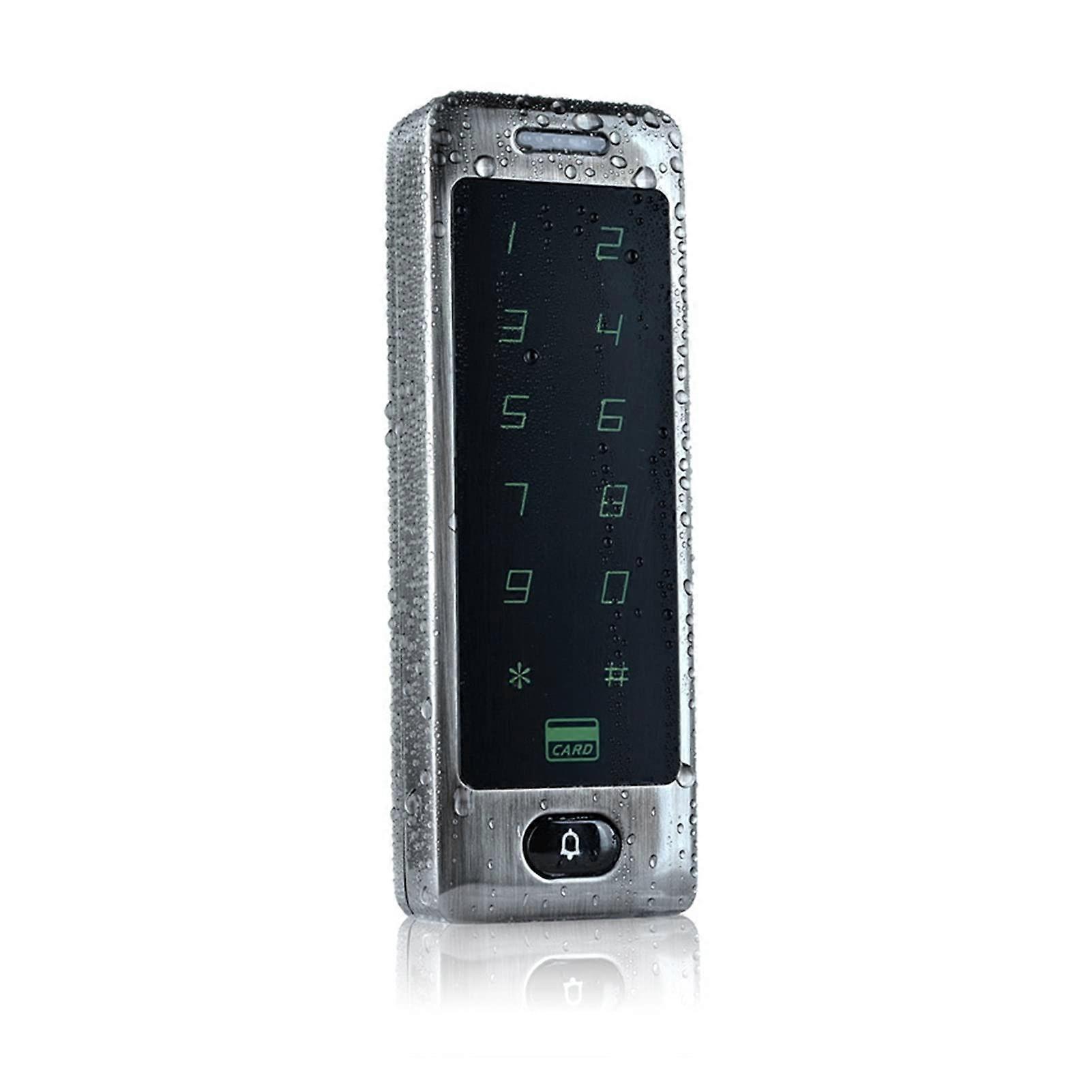 Waterproof Metal Access Control Keypad with Card Reader, Silver Touch Electronic Door Lock