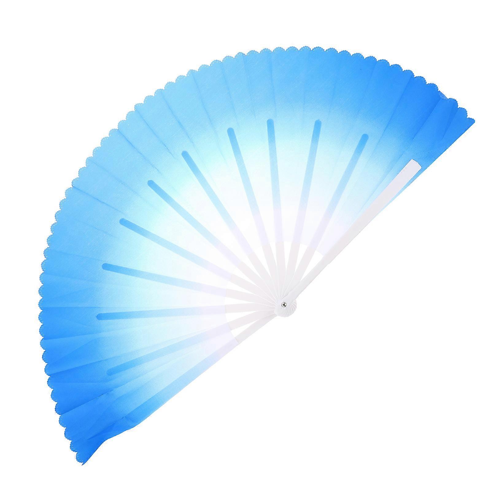 Chinese Classic Fan Parties Accessory Blue Foldable Design 1Set