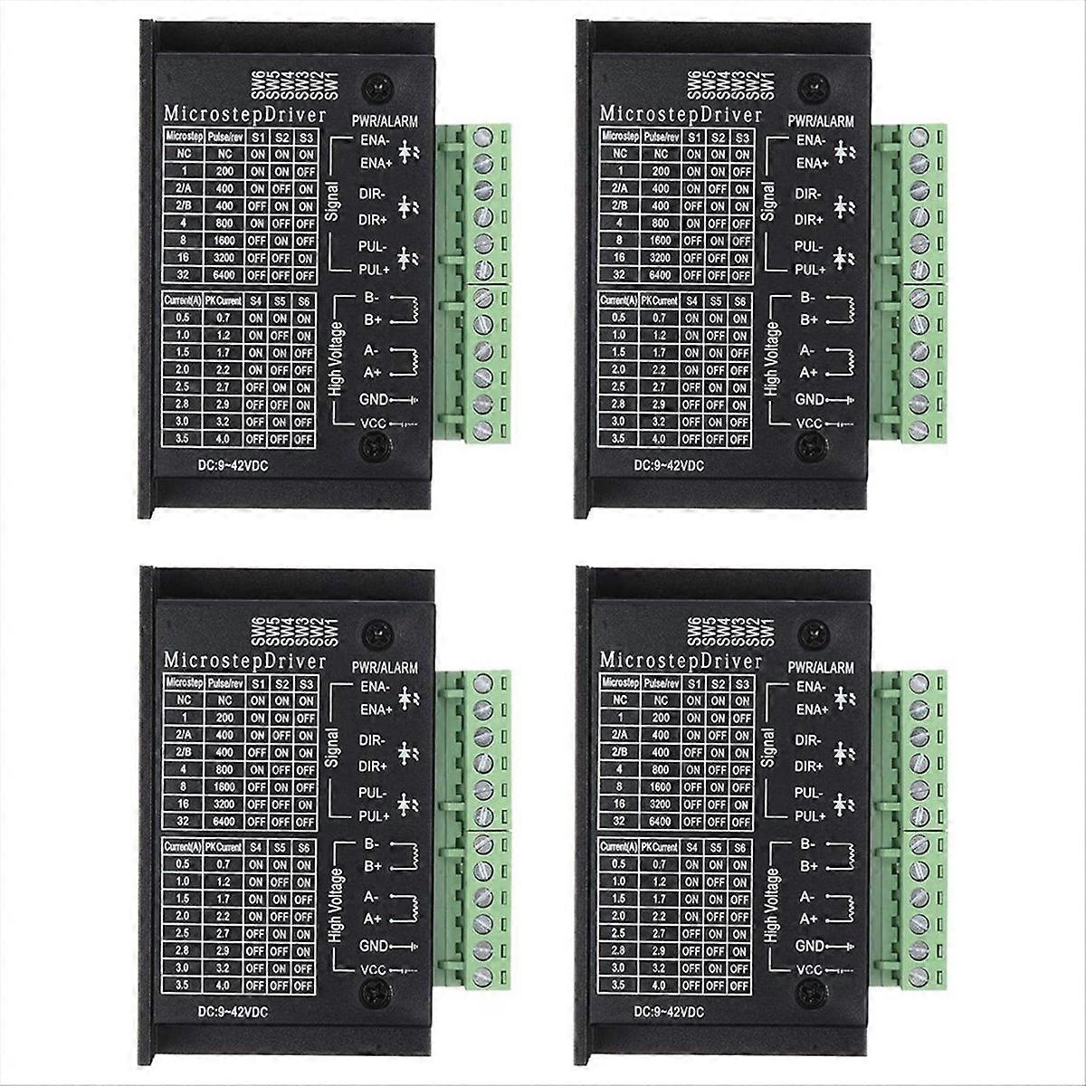 TB6600 Stepper Motor Drivers, 4Pack 4A Stepper Driver Controller CNC Digital Mini Step Driver for 42