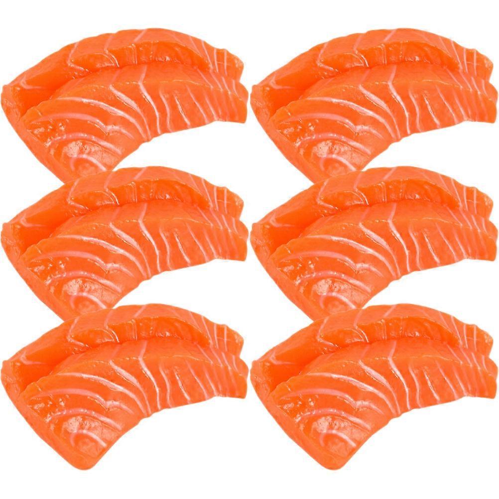 PVC Salmon Model Simulation Salmon for Decor 6Pcs Artificial Orange Models