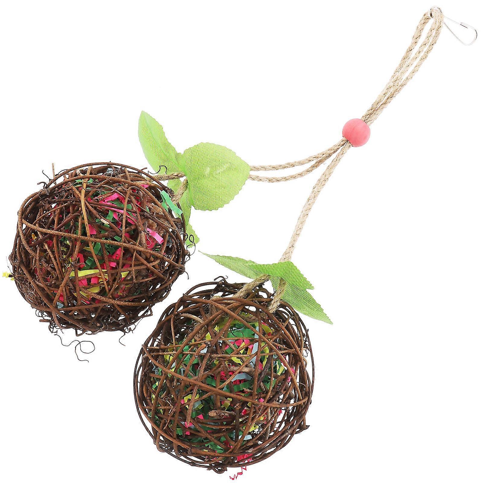 Small Parrot Chewing Toy Hanging Bird Bite Toy for 5Pcs Parakeets