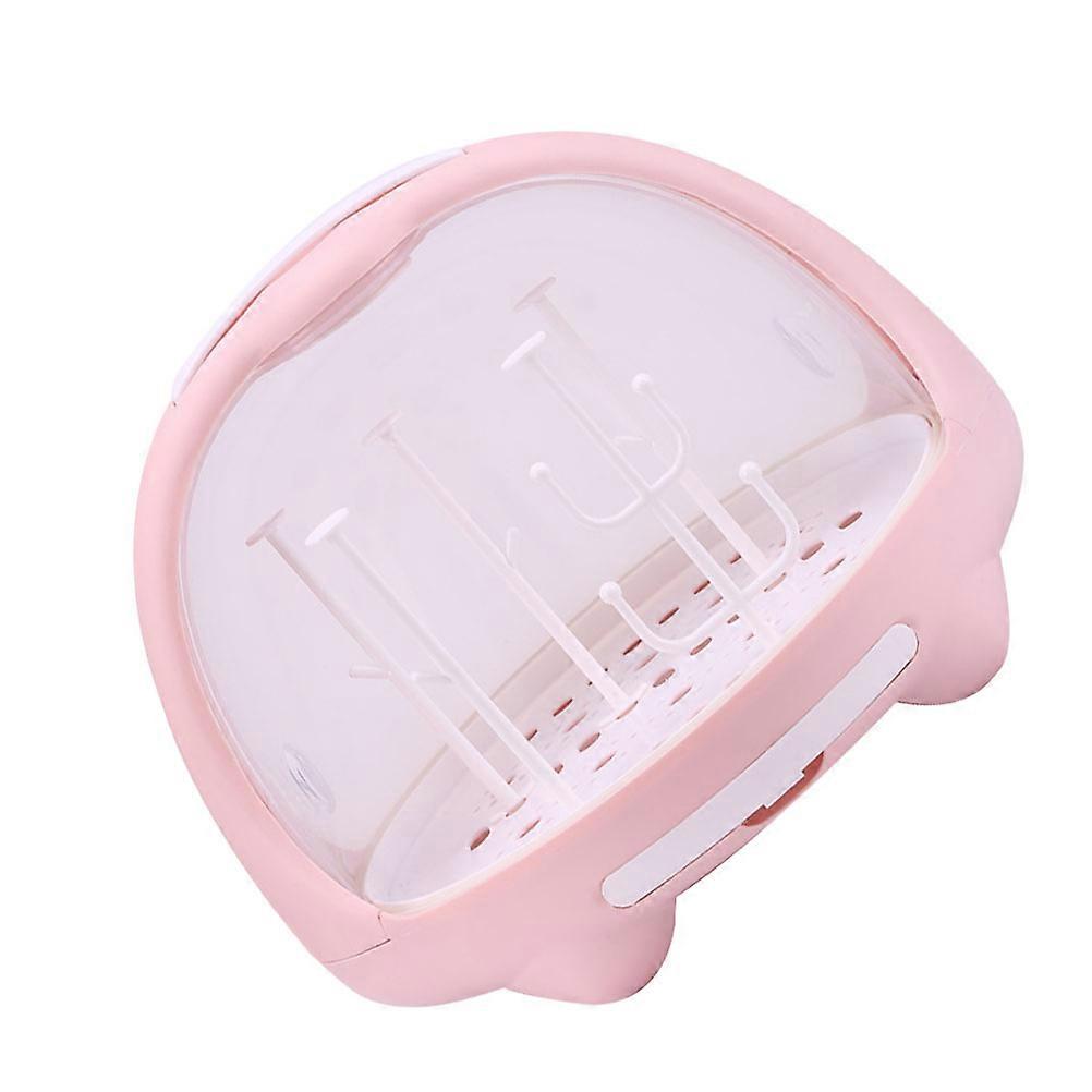 Baby Bottle Storage Box for Storage 1Pcs Pink PP Material Dustproof Dripping Container