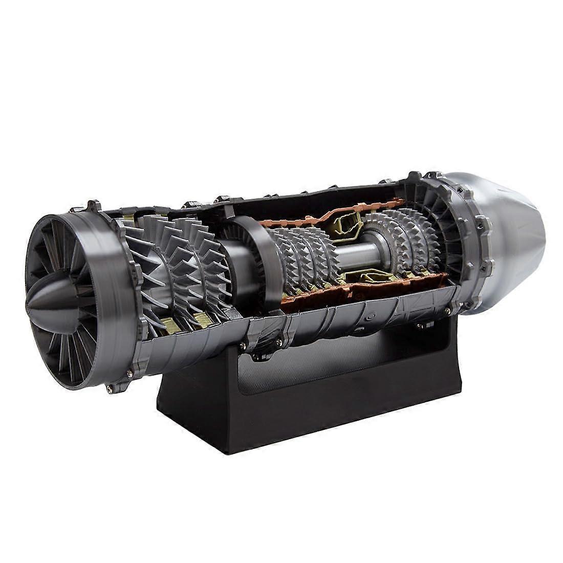 3D Printed Turbofan Engine Model with Transparent Moving Blades, DIY Motorized Jet Engine Kit for STEM Learning