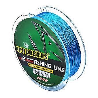 4-tråds flettet fiskesnøre, 109 yards, 30 lb, blå, 0,8 mm, saltvannskompatibel