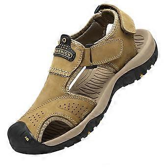 Antislipschoenen, leren antislip sandalen voor heren, geschikt voor buiten, die stoten en botsingen voorkomen.