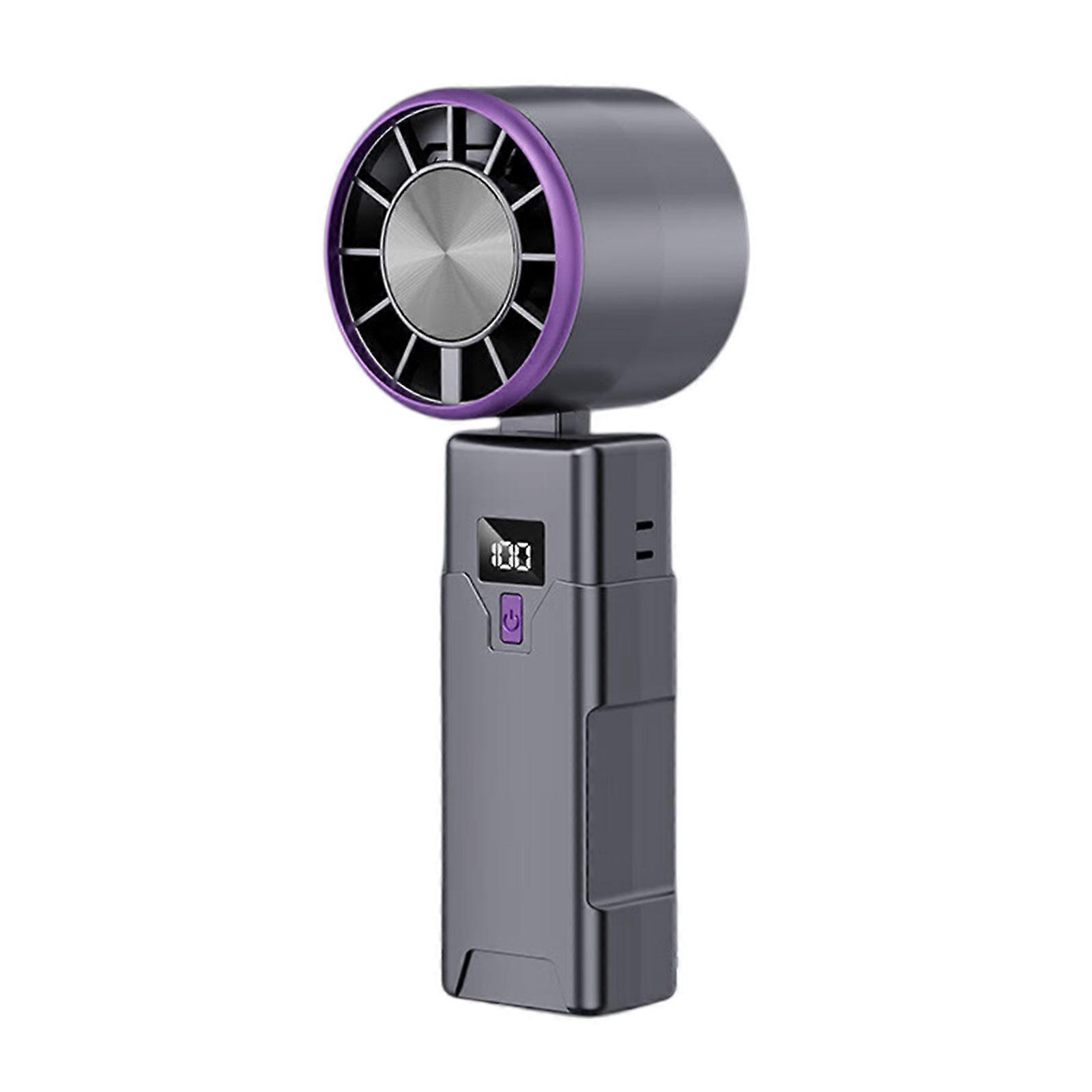 Cooling Fan Collapsible Body 1200mAh Capacity Fast Charging Via USB Port Gift For Hot Weather Neck Fan  Gray
