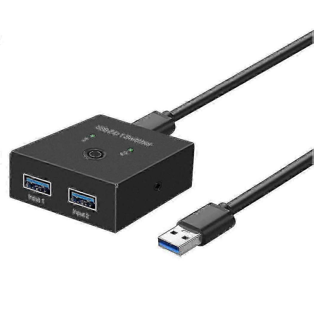 USB 3.0 KVM Switch 2 In 1 Out USB Switch Selector for 2 Computers Share Printer Scanner