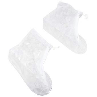 Rainproof Waterproof Shoe Covers for Rain Protection 1Pair High Tube Non-Slip Overshoes White