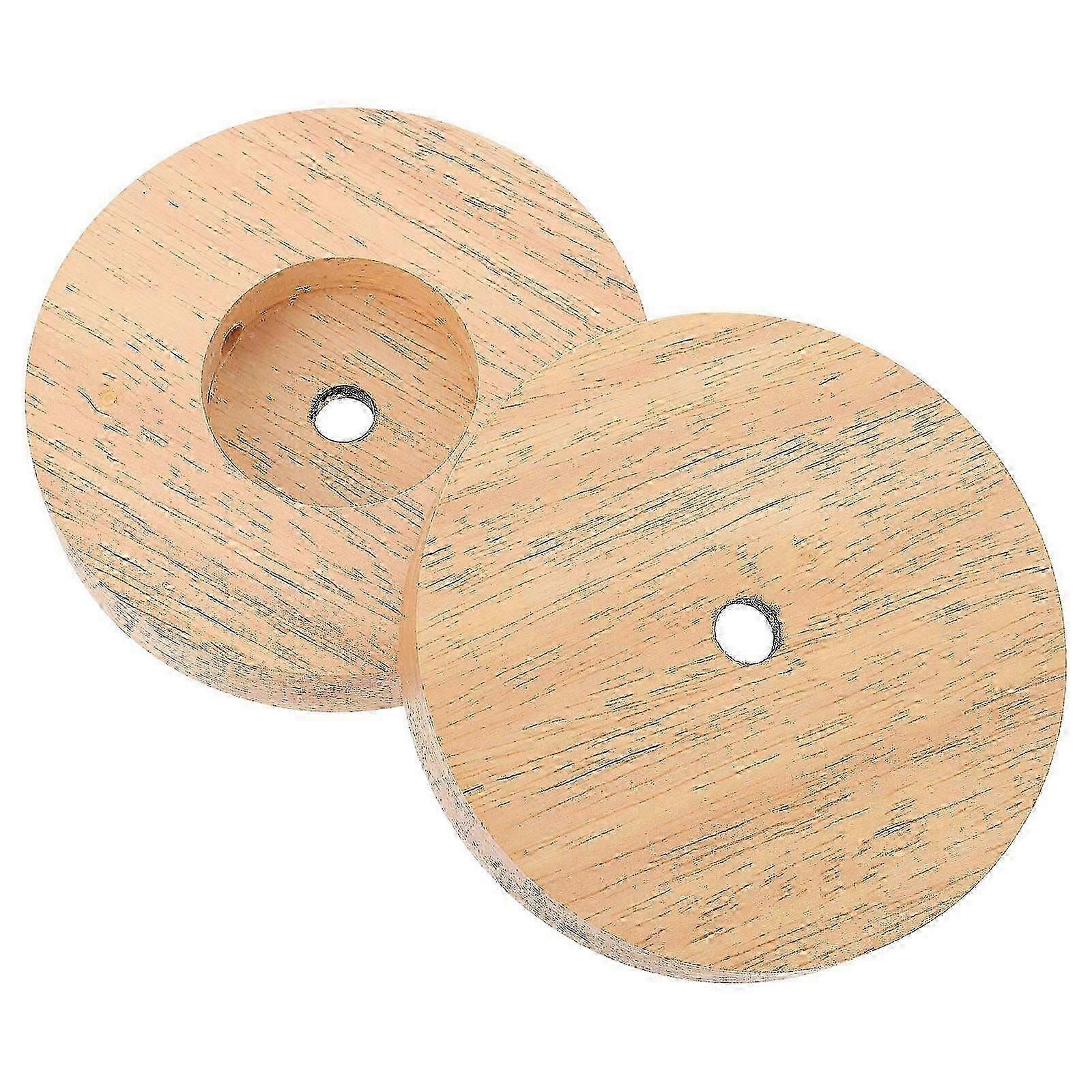 Solid Wood Lamp Base Night Light Base for Decor 4Pcs Brown Accessories