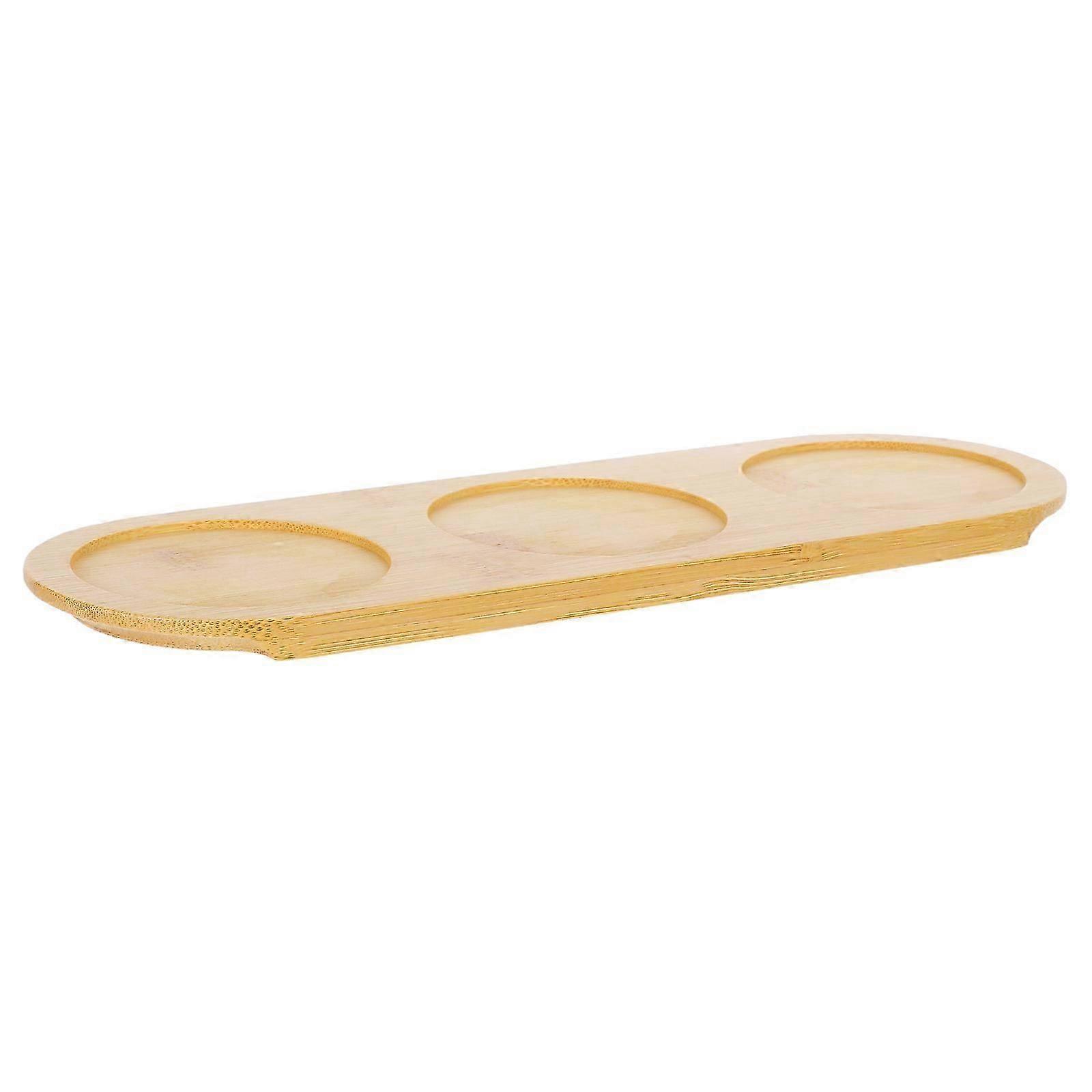 Bamboo Beer Flight Board | 3 Slot Rectangular Serving Tray, Antislip, Stable, 1 Pack