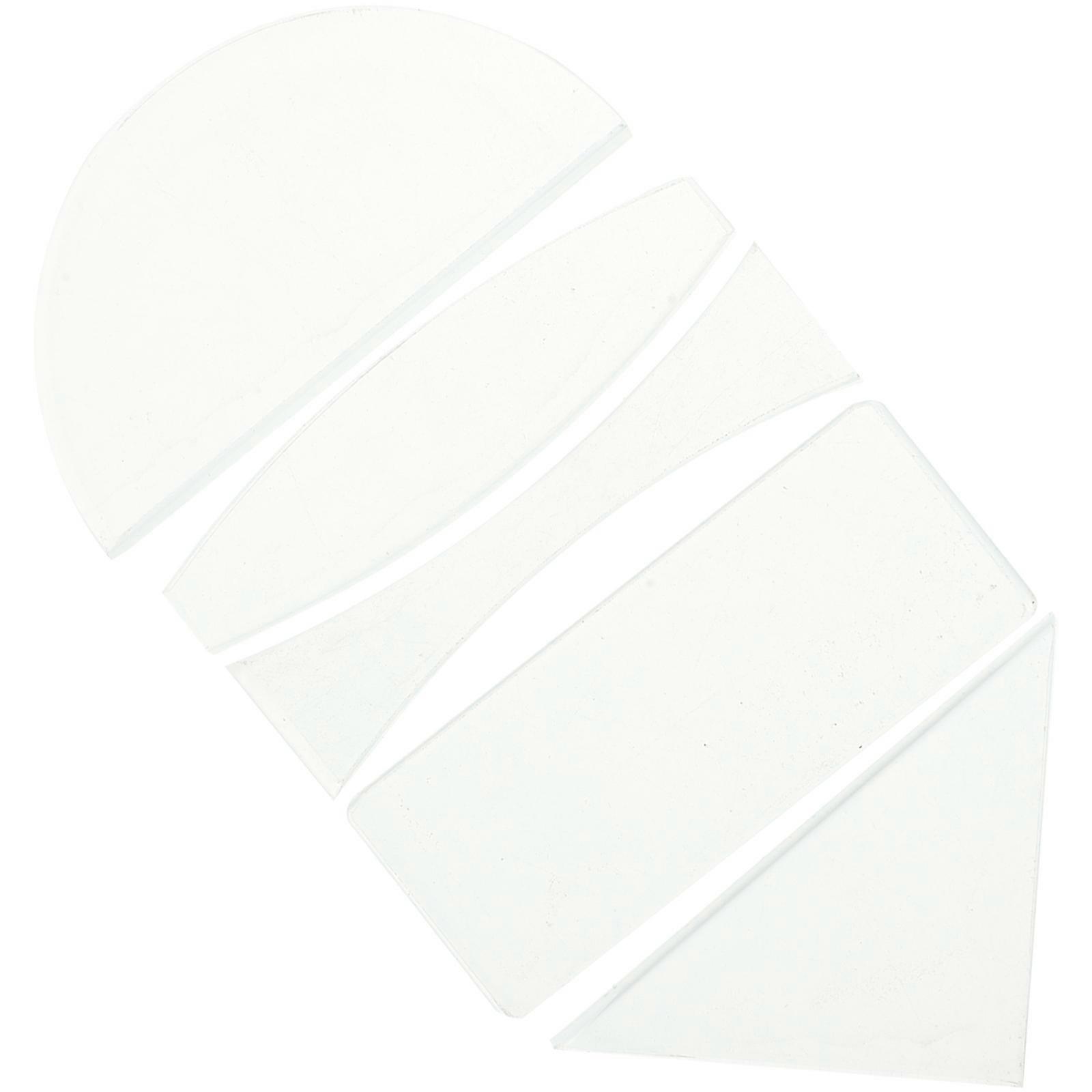 5 Pcs Optical Experiment Glass Lens Semicircular Triangular Rectangular Lens