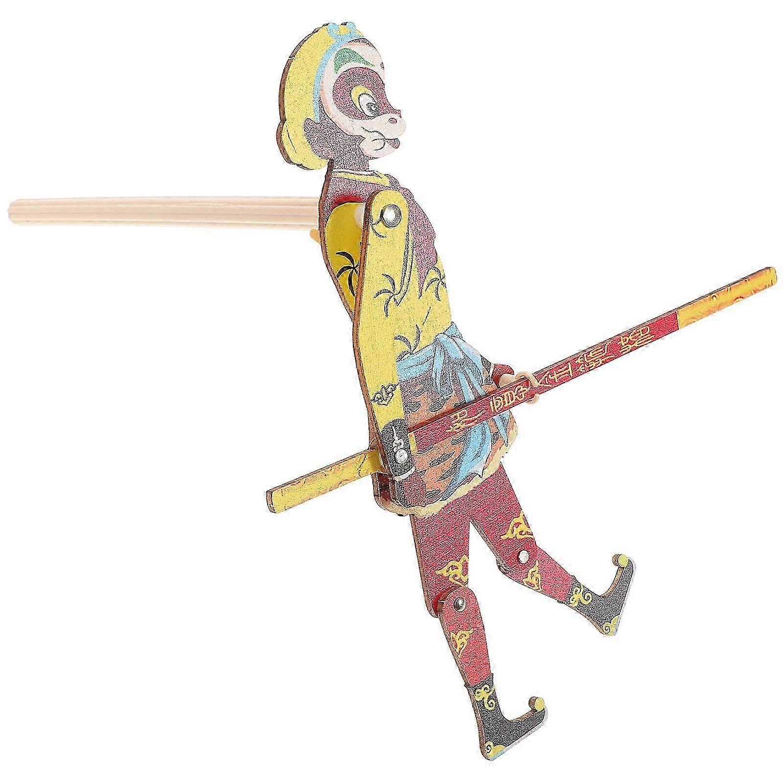 Wooden Monkey King Shadow Puppet for Decoration, Performance & Play