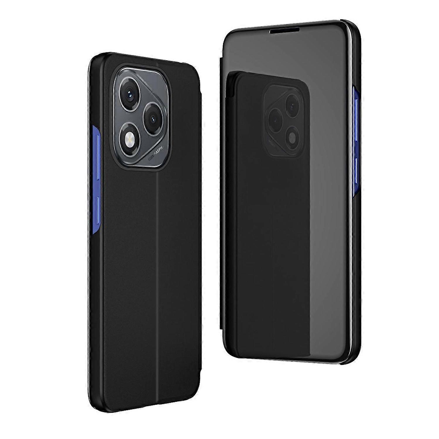 For Honor 400 Lite View Mirror Phone Smart Cover Wake Up Function Case Black