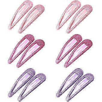 Fermagli per capelli glitterati con paillettes colorate per bambine e donne - Rosa, Rosso, Viola