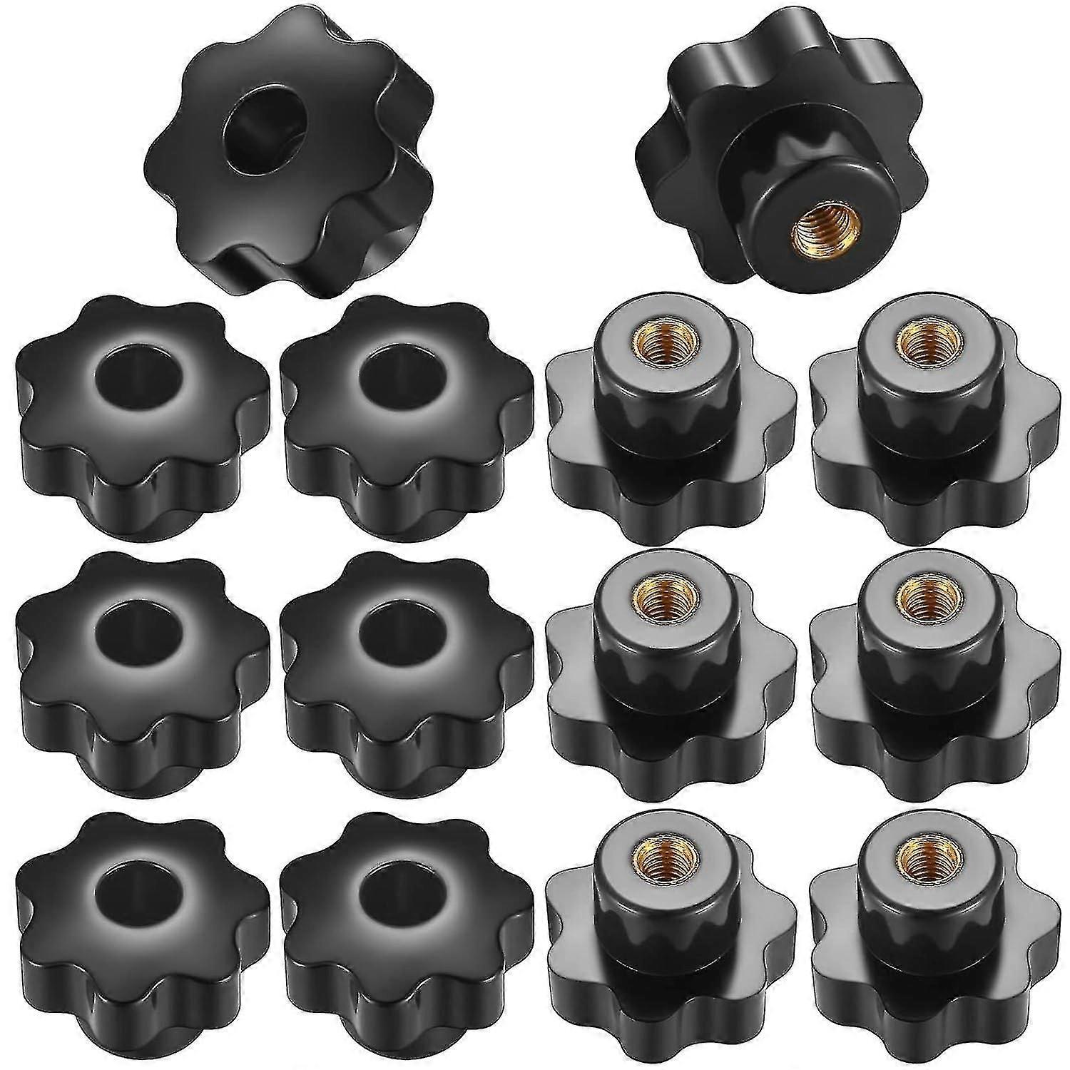 14 Pieces M8 Knurled Thread Tightening Knob, Handle Star Knobs Internal Thread For Mechanical Devices, Instruments