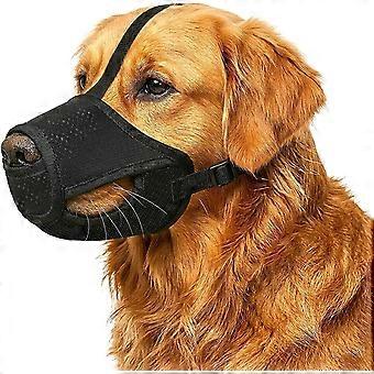 Breathable Mesh Dog Muzzle  Anti-Biting Chewing & Scavenging Allows Panting/Drinking Adjustable No-Rub Trim for Small/Medium/Large Dogs (L)