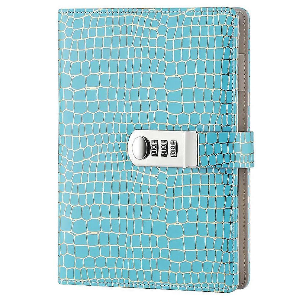 Journal with Combination Lock, A5 PU Leather Password Notebook, Personal Diary with Lock