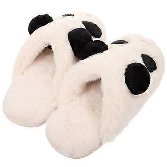 1 par de chinelos fofos chinelo interior chinelos fuzzy chinelos desenhos animados panda chinelos bonitos