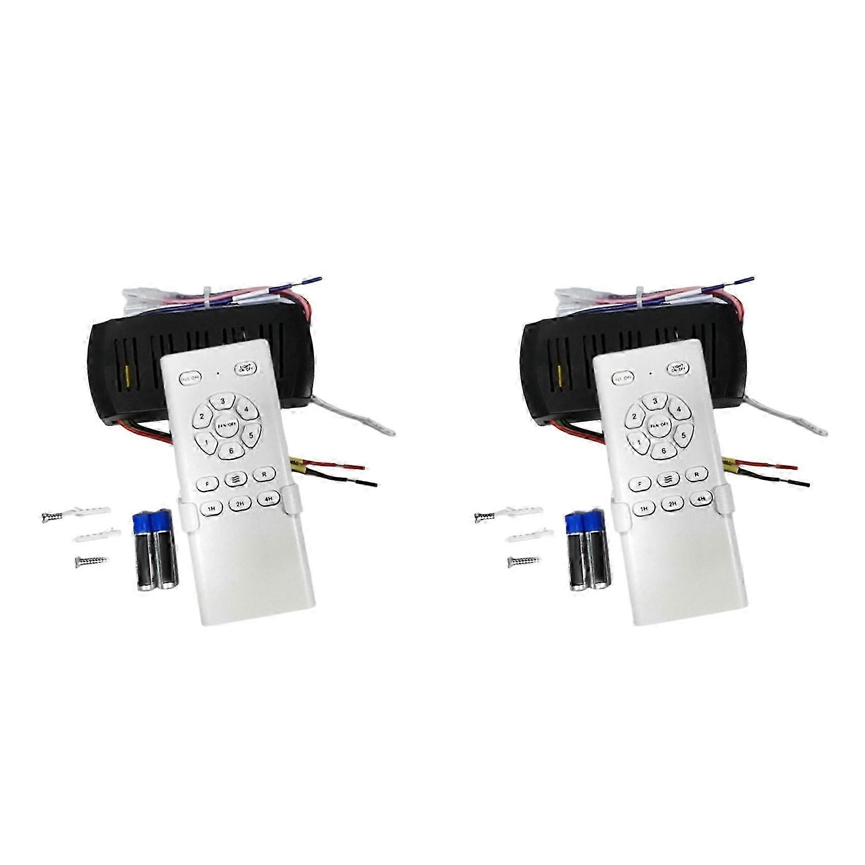 2X Frequency Conversion Ceiling Fan Remote Control Kit 6 Speed High Voltage Receiver Light Controller