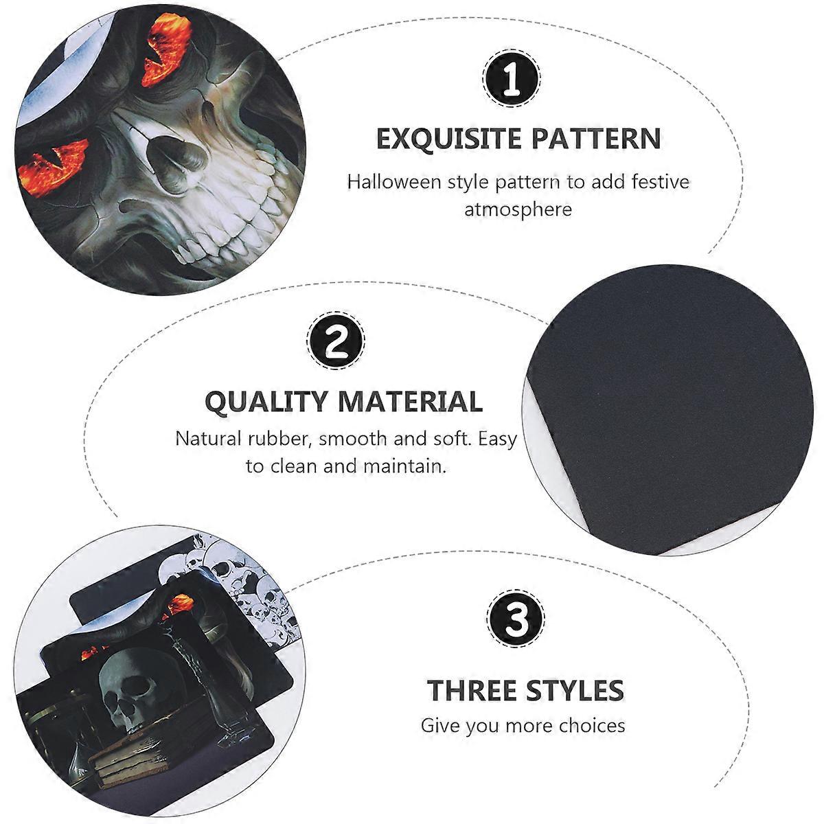 Skull Mouse Pad Set for Computer Use with Non-Slip Rubber Surface 1Set