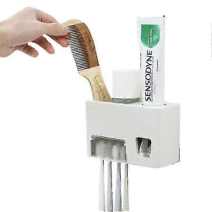 Toothbrush Holder Toothpaste Dispenser Multifunctional Bathroom Access