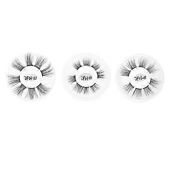 Sectional Type False Eyelashes for Makeup 3Boxes Women Black Fiber