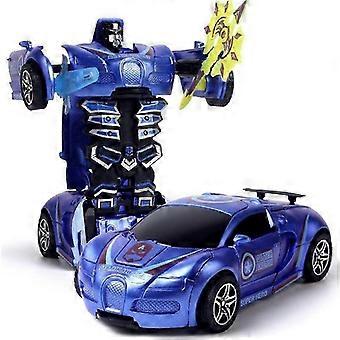 Transforming Toy Car - Inertia Crash Vehicle with One-Button Transformation Play_w