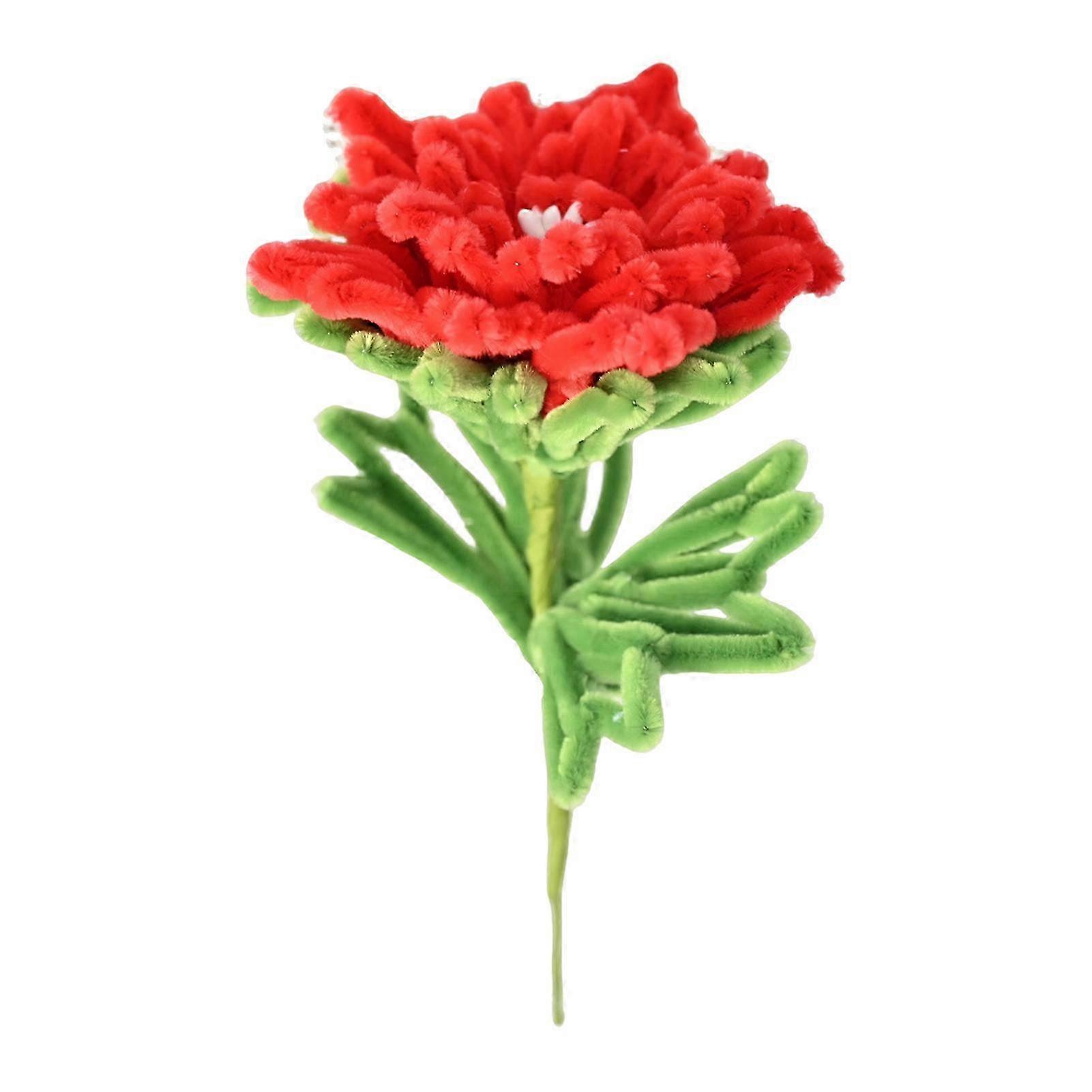 Soft Red Peony Handmade Pipe Cleaner