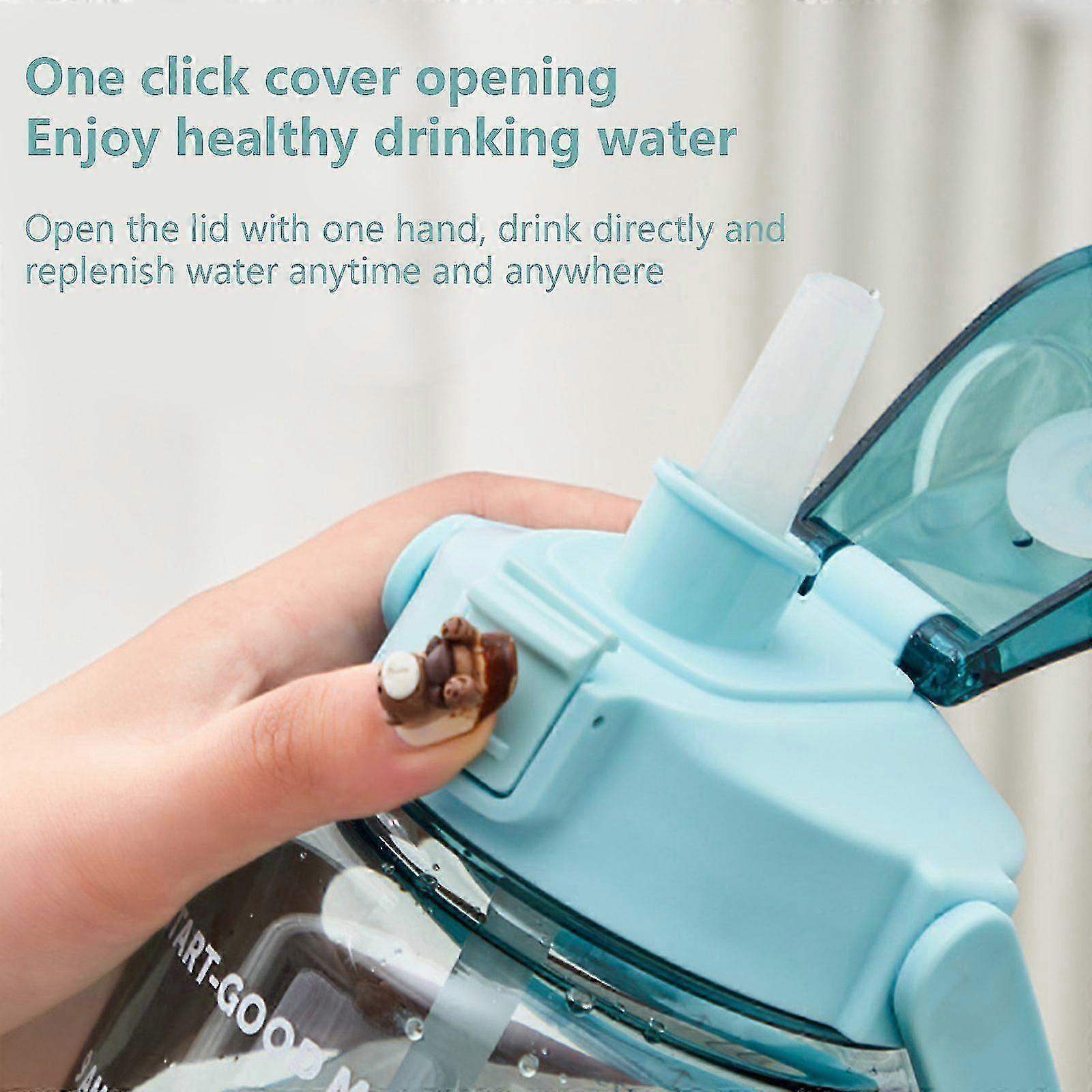 2L Time-Marked Hydration Bottle With Straw