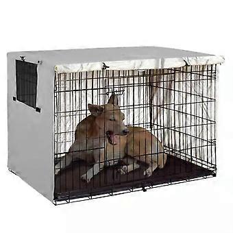 Housse de cage pour chien, housse de chenil pour chien moyen et grand, tissu Oxford robuste, couverture de chenil imperméable anti-uv, couverture de cage pour chien avec maille Windo