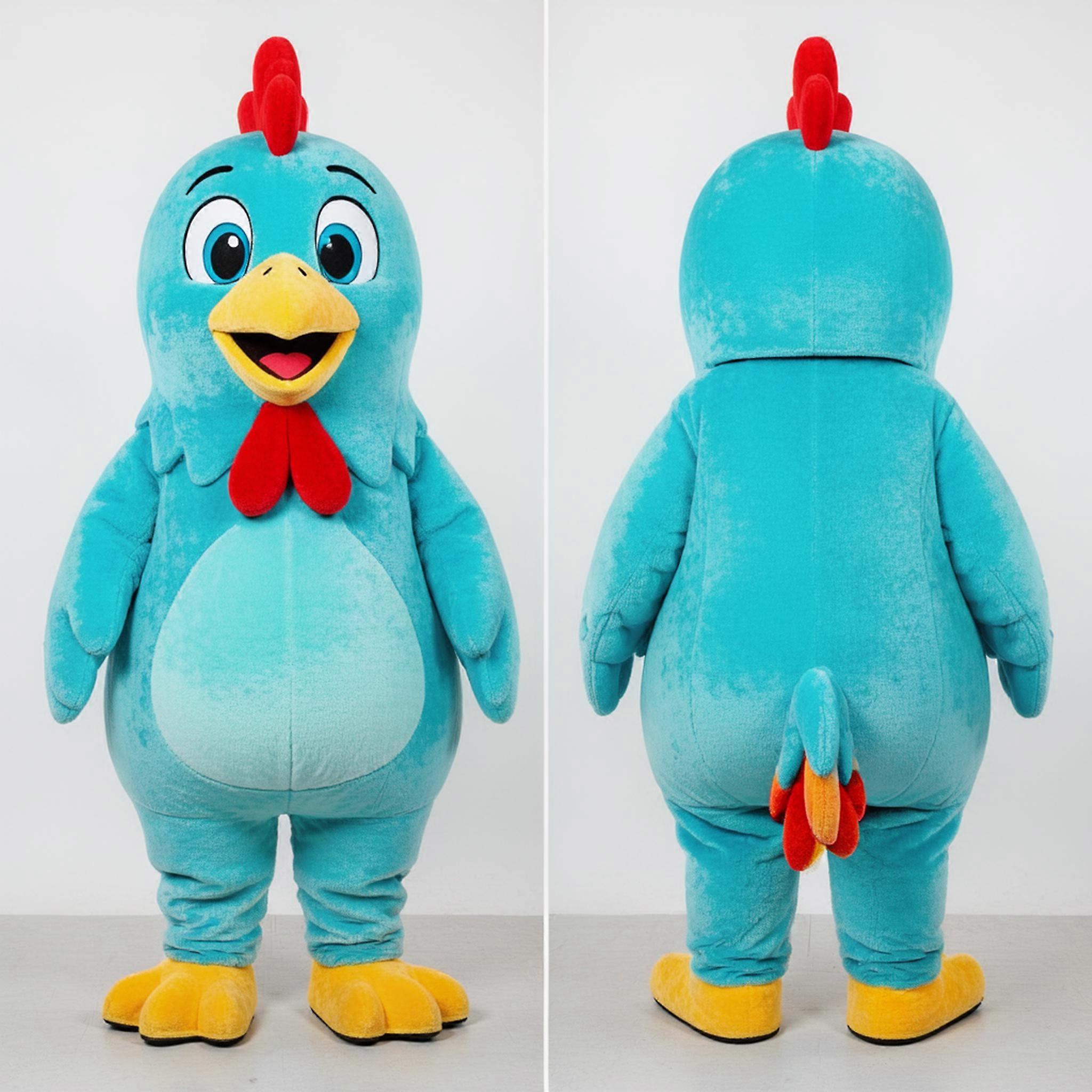 MASTICOT Cyan Vibrant Chicken Parmesan Mascot