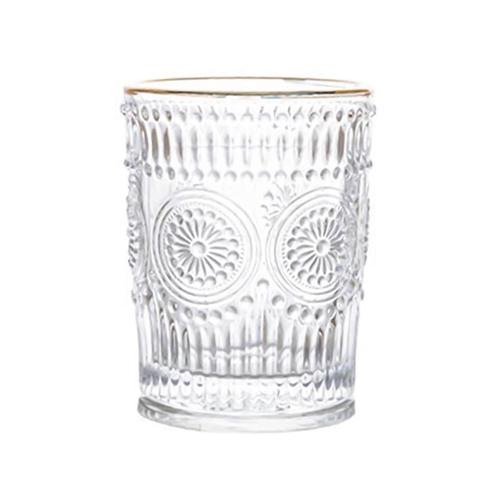 Modern Embossed Glass Drinkware Set