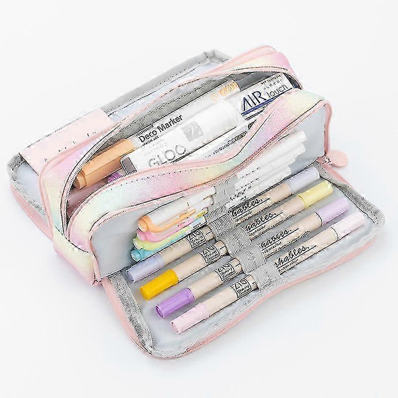 Durable Glitter Leather Pencil Box Large Size