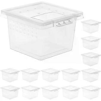 20 contenitori in plastica PP trasparenti per l'allevamento di rettili o per terrari per ragni.