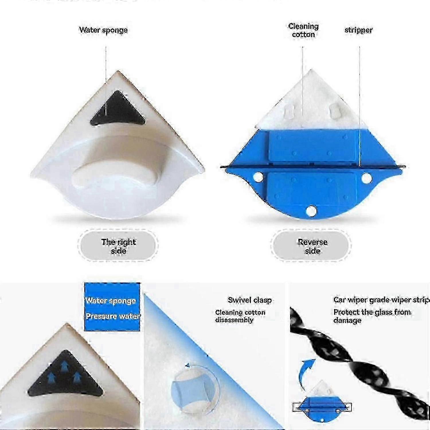 Magnetic wiper for universal windows with automatic drainage