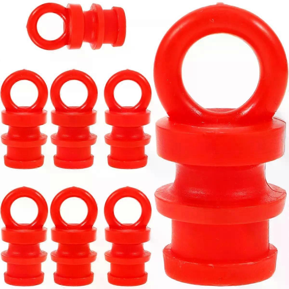 8pcs Warning Cone Caps with Hook Plastic Red for Traffic Cones