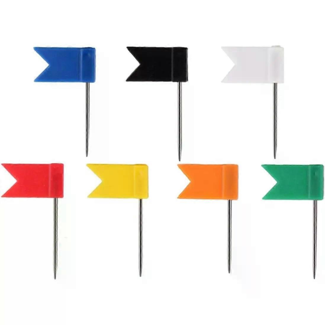 Map Flag Push Pins 8 Boxes with Plastic Heads