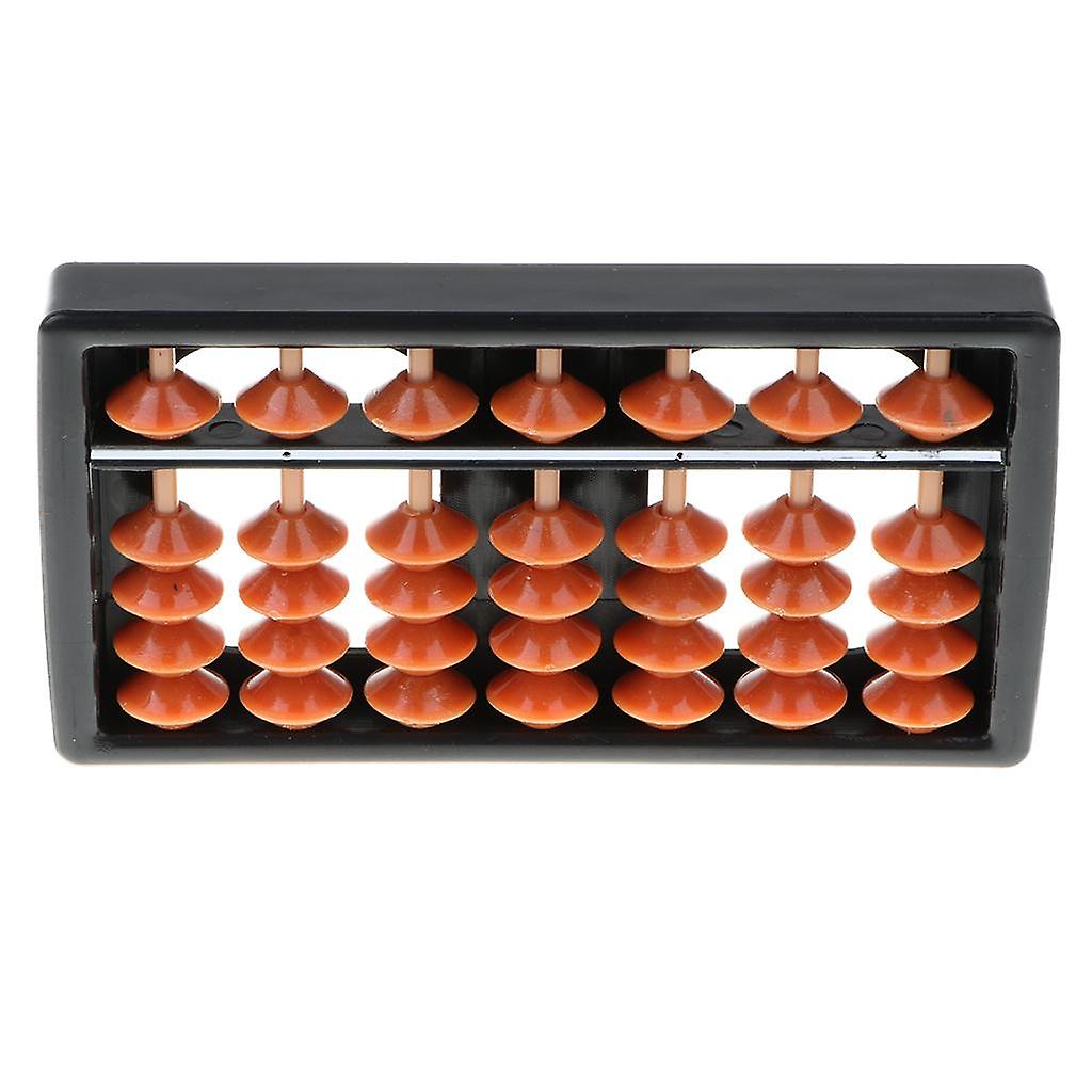 7 Rods Brown Beads Arithmetic Abacus Count Number Tool Educational Toy