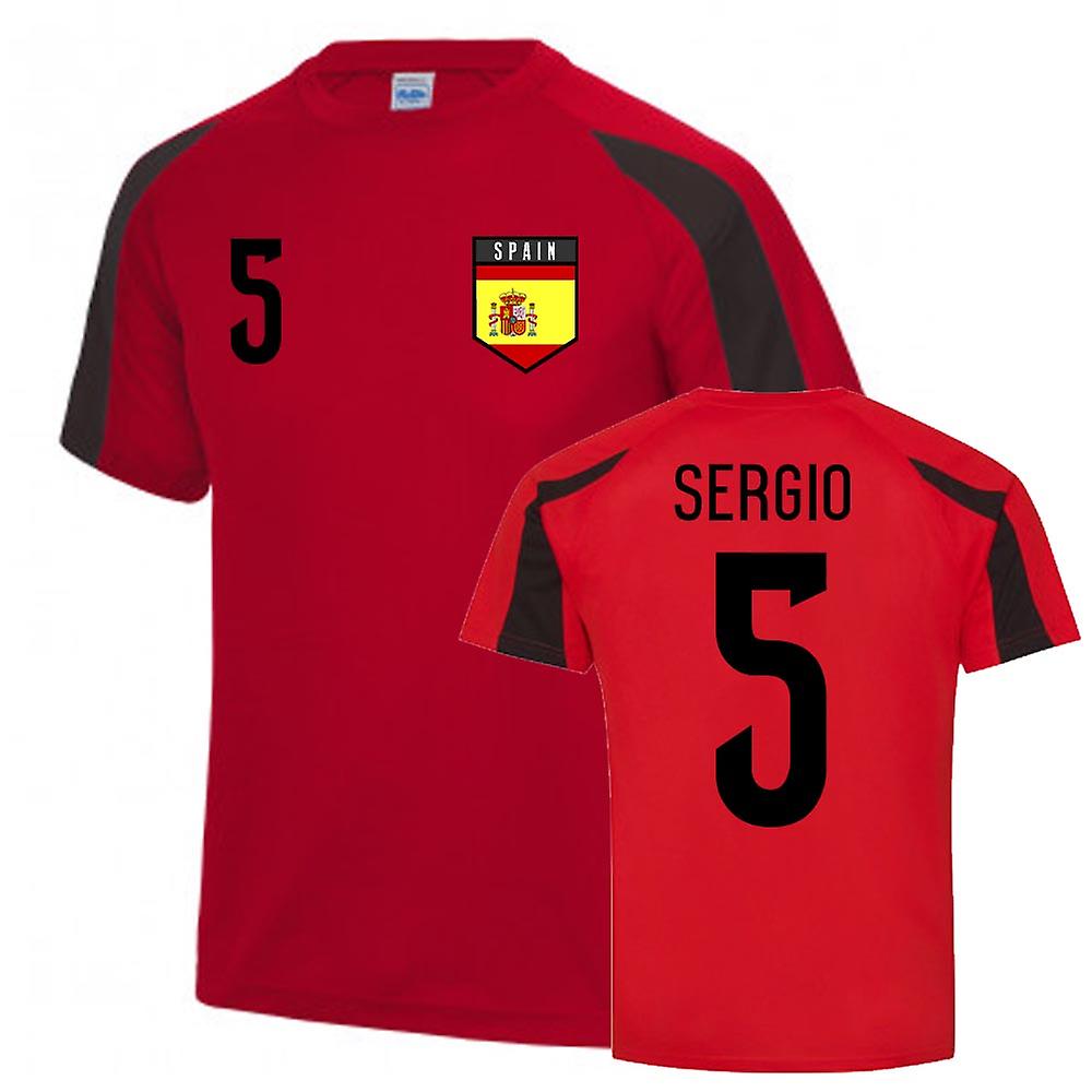 Sergio Busquets Spain Sports Training Jersey (Κόκκινο-Μαύρο)