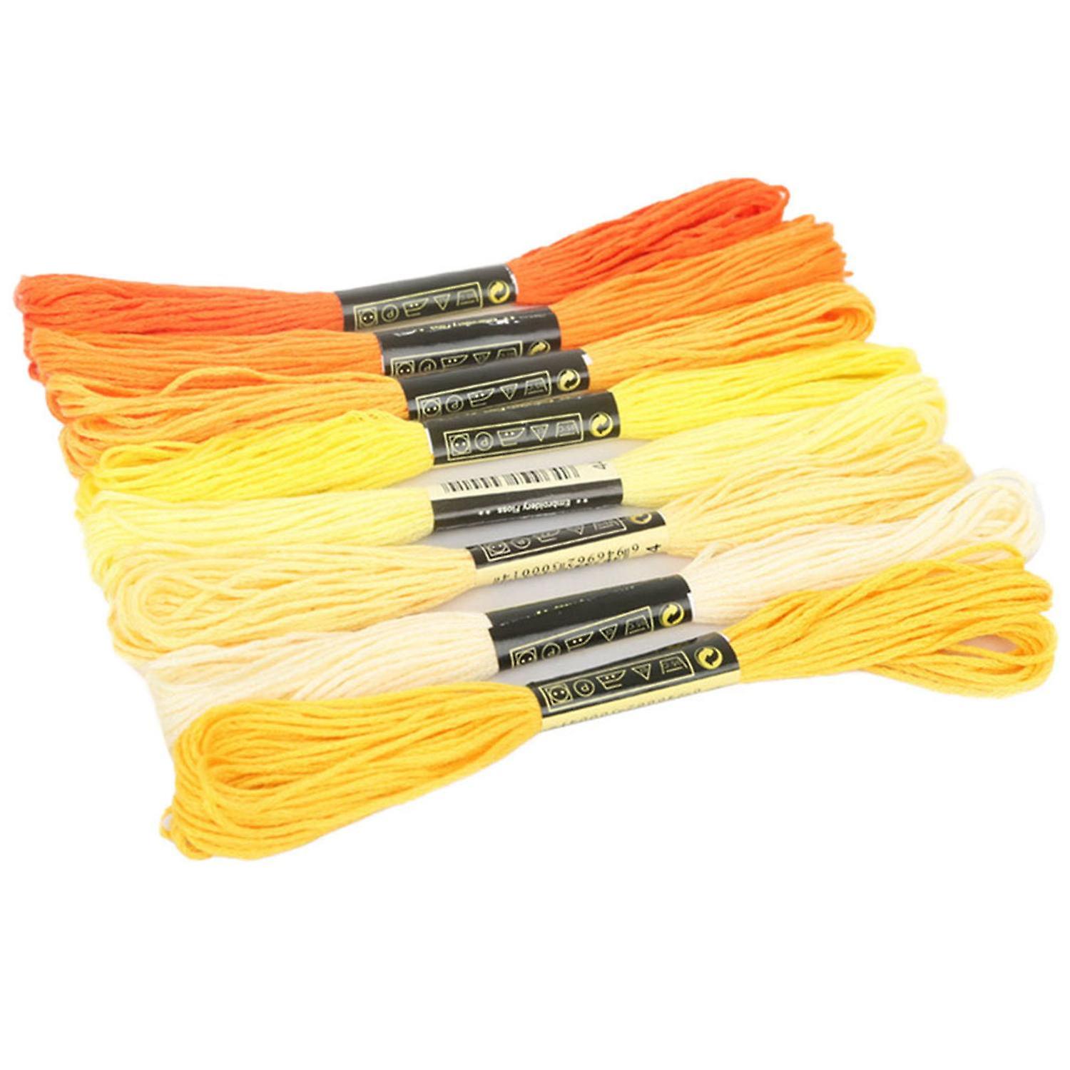 ZHOUBA 8Pcs 7.5m Thread Cross Stitch Embroidery Cotton DIY Craft Sewing Skeins for Cross Stitch