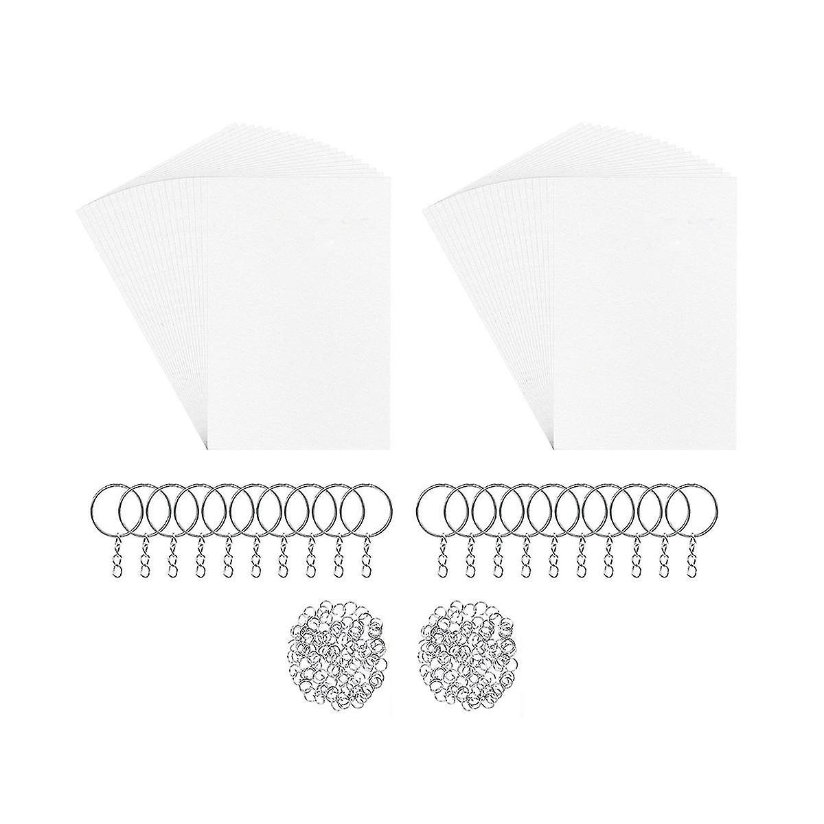 260 Pcs Shrink Sheet Kit Shrinky Art With Keychains Accessory For Diy Handm
