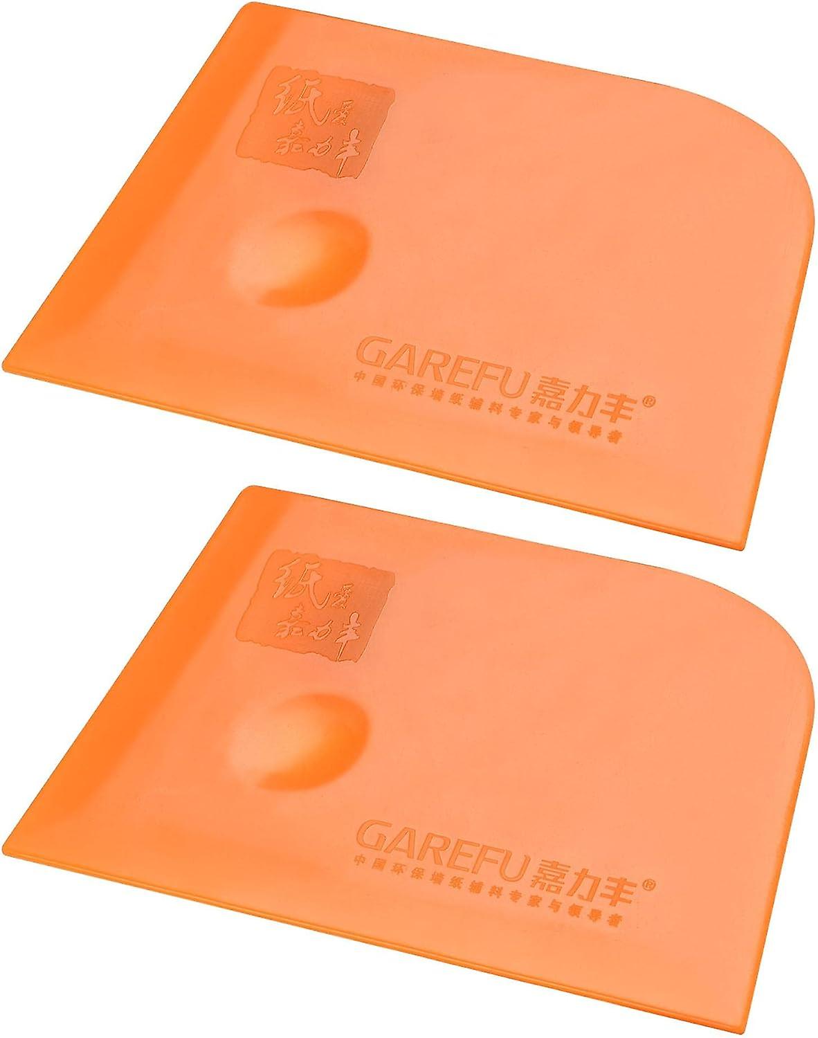 Plastic Scraper Putty Spatula Spreader Smoothing Tool for Paint Wall Treatment Windshield 5.5" Orange 2Pcs