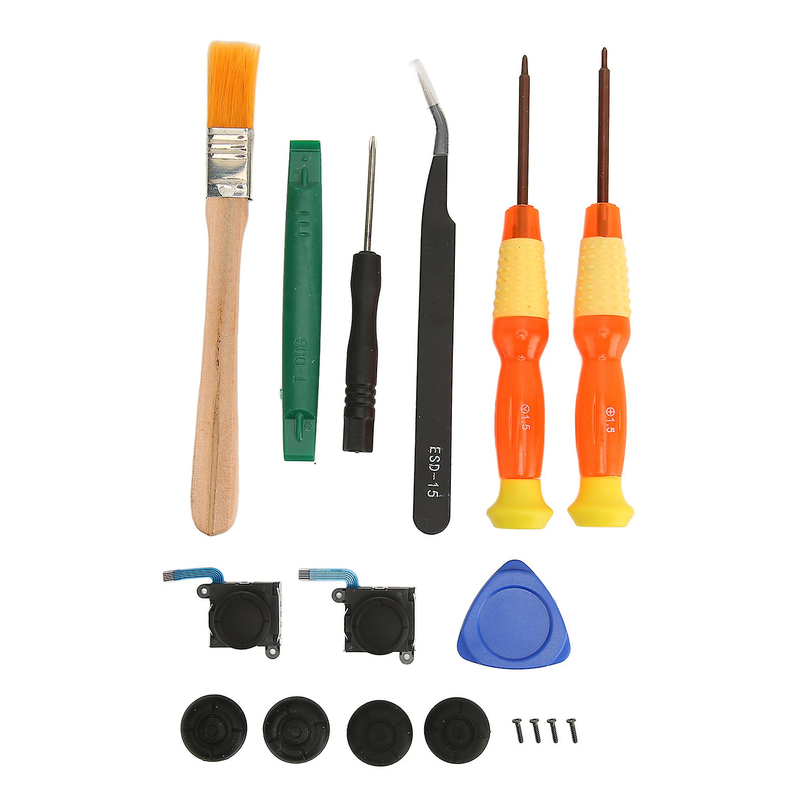 Repair Joystick Replacement Tool Kit 17 in 1 Professional Gamepad Repair Tools for Switch Game Consoles