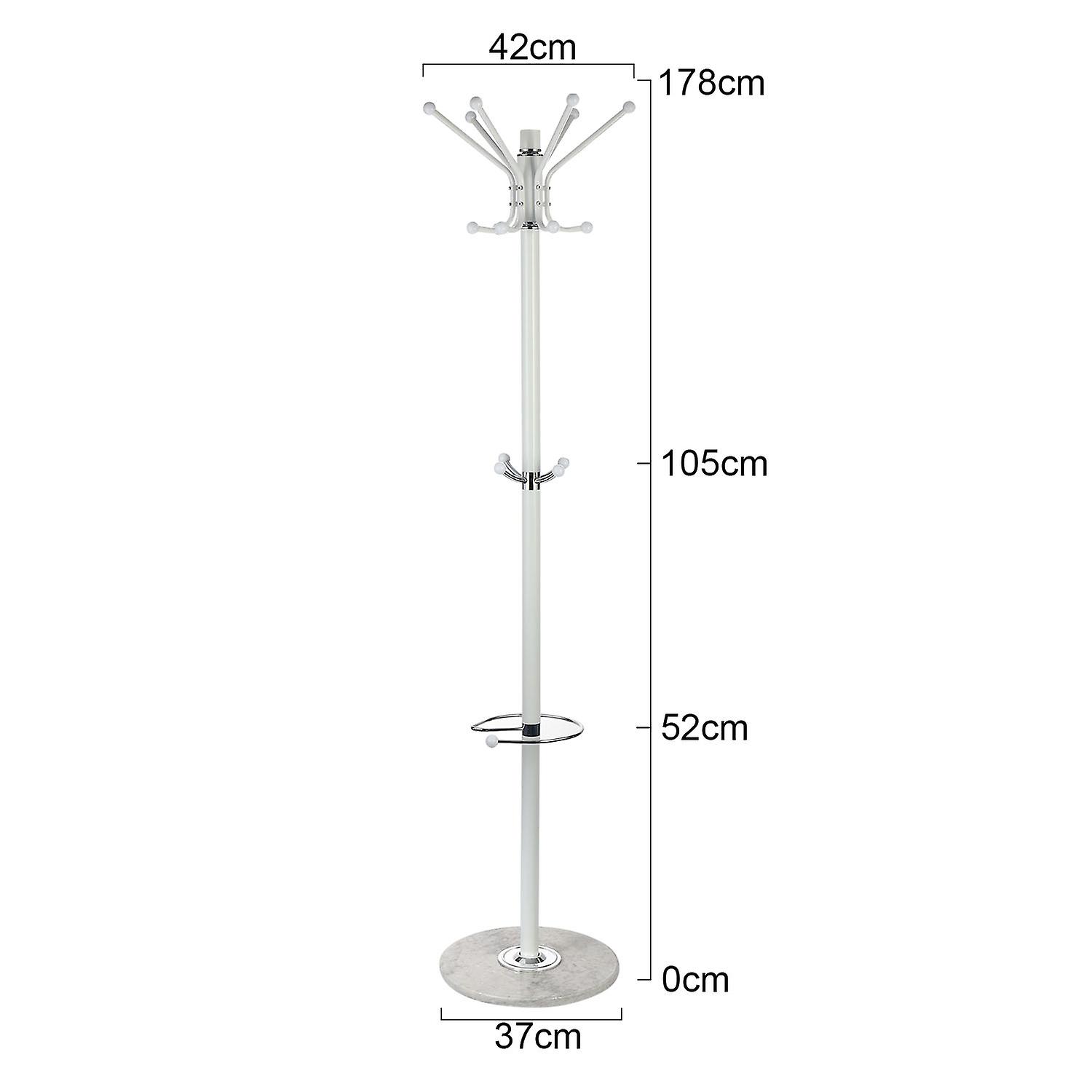 6-Hook 178cm Metal Hat Coat Jacket Stand Storage Rack Umbrella Hanger Hook