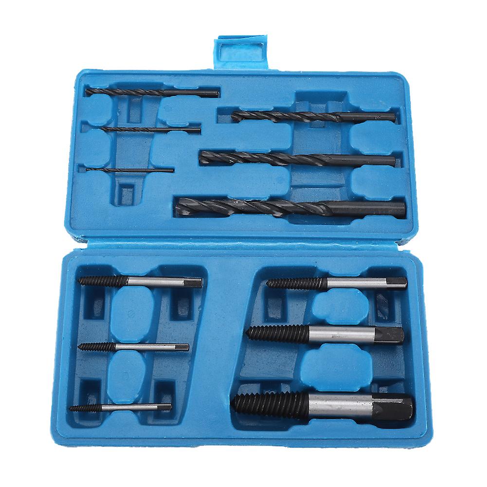 12Pcs Steel Screw Extractors and Drill Bits Set for Removing Broken Bolts Fasteners Hand Tools