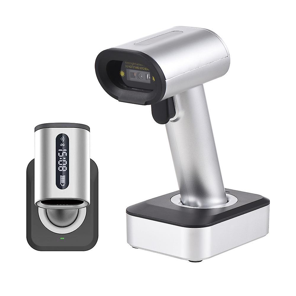 2D 1D QR Barcode Scanner with Screen Display and Charging Base 3 in 1 BT & 2.4GHz Wireless & Wired C